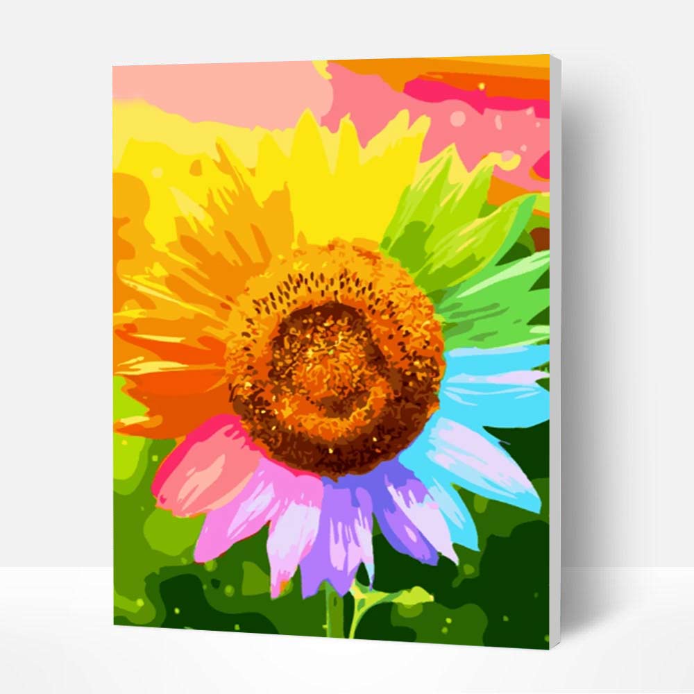 Paint by Number Kit -- Colorful sunflower Deco26