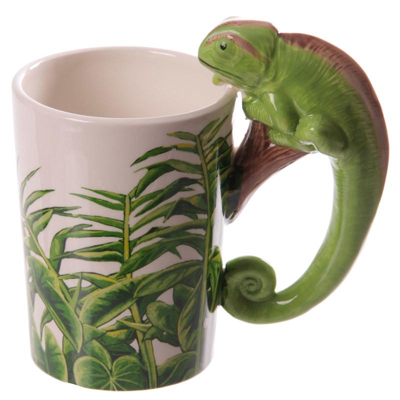 3D Chameleon Shaped Handle Mug﻿