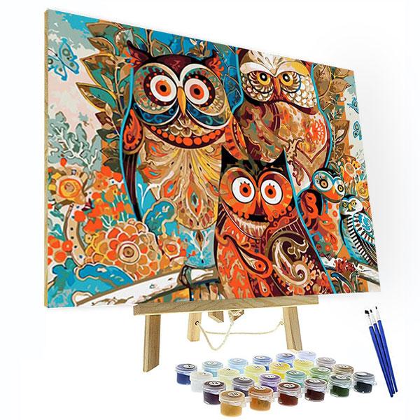 Paint by Numbers Kit - Owl Family Deco26