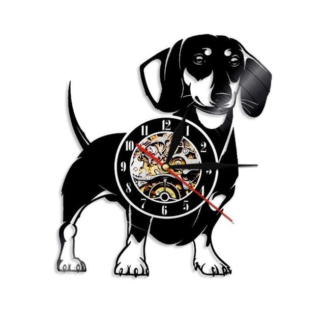 Dachshund Dog Vinyl Record Wall Clock