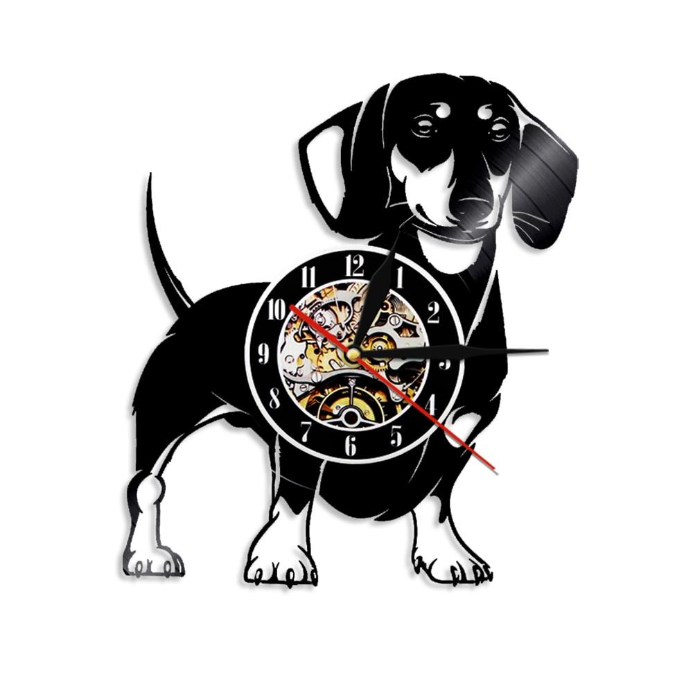 Dachshund Dog Vinyl Record Wall Clock
