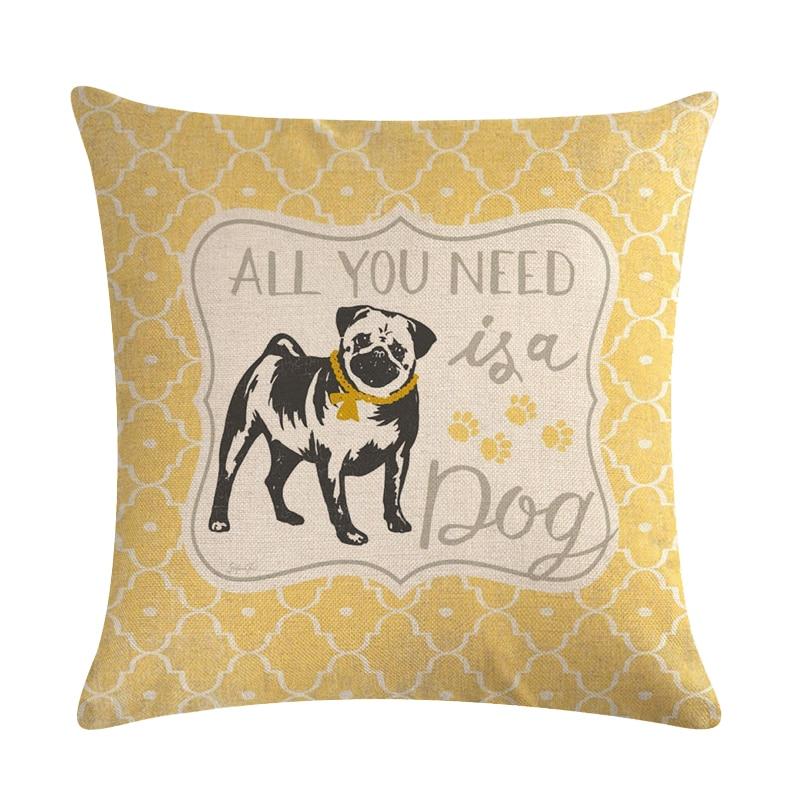 Dog with Creative Statement Print Throw Pillow Cover