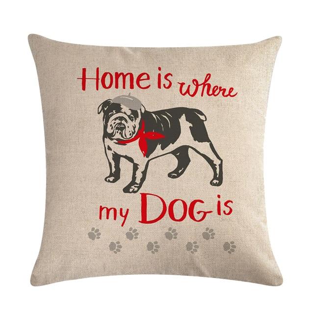 Dog with Creative Statement Print Throw Pillow Cover