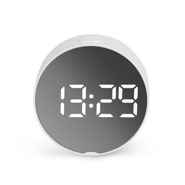 Digital Mirror LED Alarm Clock Night Lights Thermometer