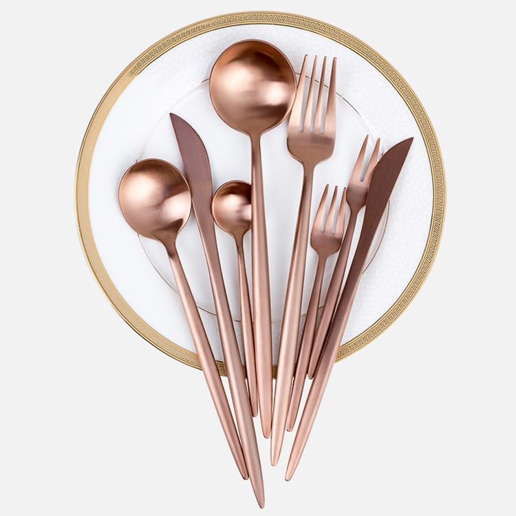 Modern Rose Gold Cutlery Set (Sold by Piece)