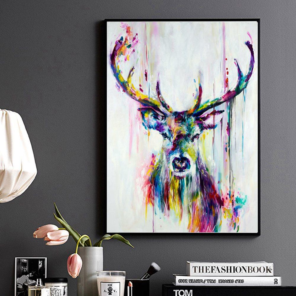 Wall Decor Colorful Deer Wall Art Multiple Sizes