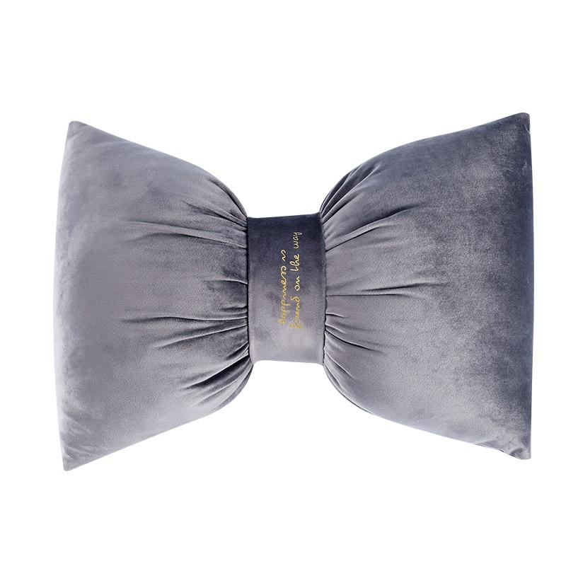 Aria - Bow Knot Neck Support Velvet Pillow